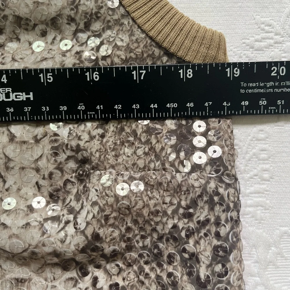 Vintage Mila Schon Italy Animal Print Sequin Sleeveless Top Size 42/8 Mob Wife - Picture 5 of 8